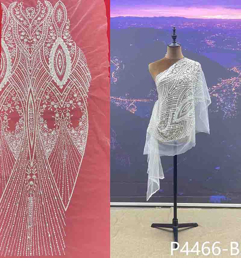 Demetrios Sequin Beaded Embroidery Glitter Mesh Dress Lace Fabric