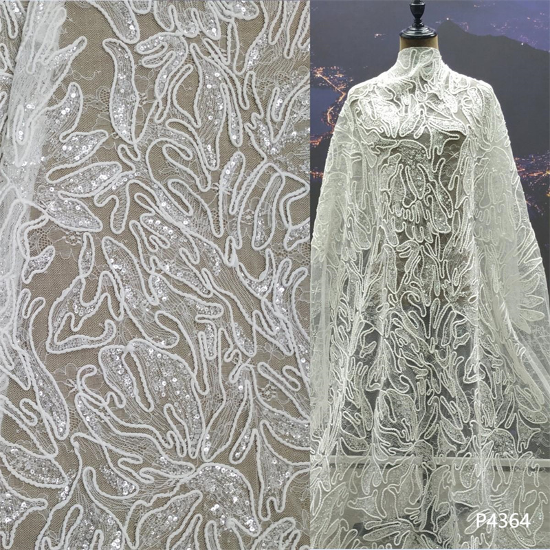 Beauty Polyester Wedding Embroidery Lace Fabric for Dress