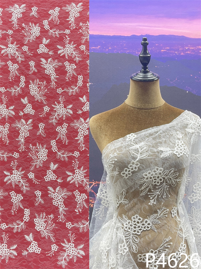 Fashion Fabrics Floral Embroidery Fabric for Wedding Dress