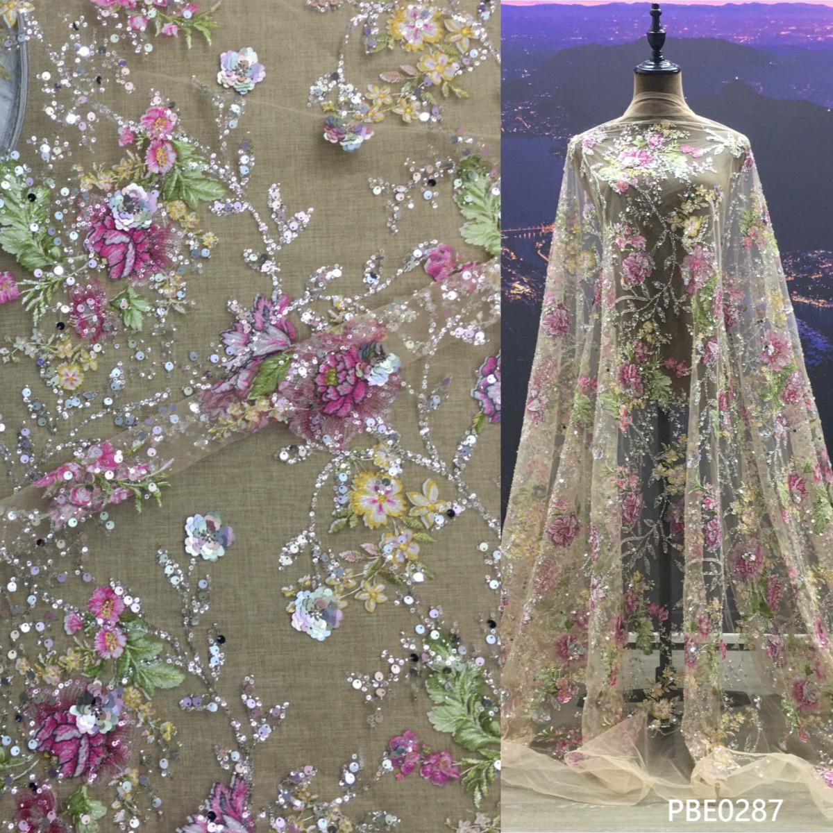 Beautiful Lace Fabric Fashion Lace Fabric Beads and Sequin for Wedding Evening Dress