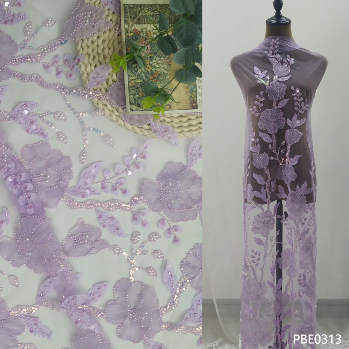 Exquisite Bridal Mesh Lace Fabric With Glittering Crystal Sequins French Net Tulle Lace Fabric for E