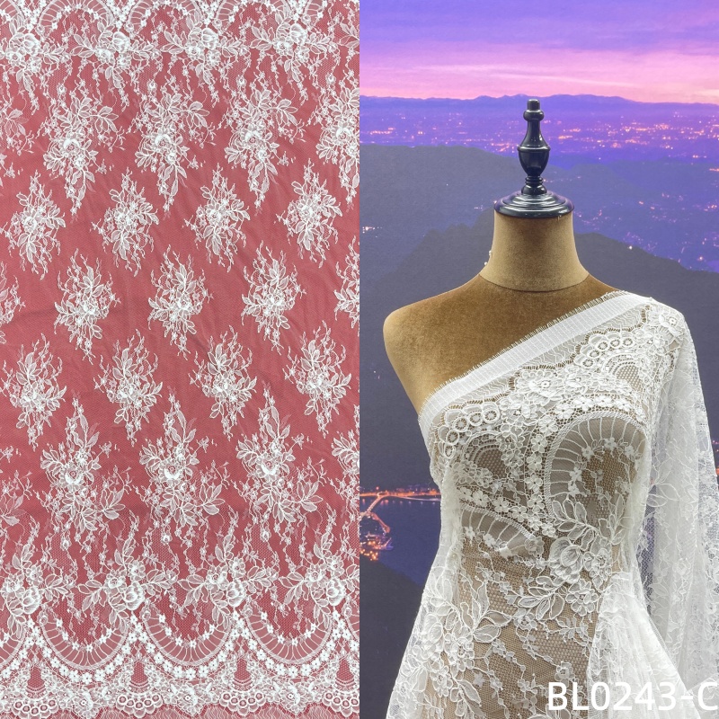 French Fish Silk Thread Embroidery Guipure Swiss Lace French Lace Wedding Dress Trim Bridal Dress