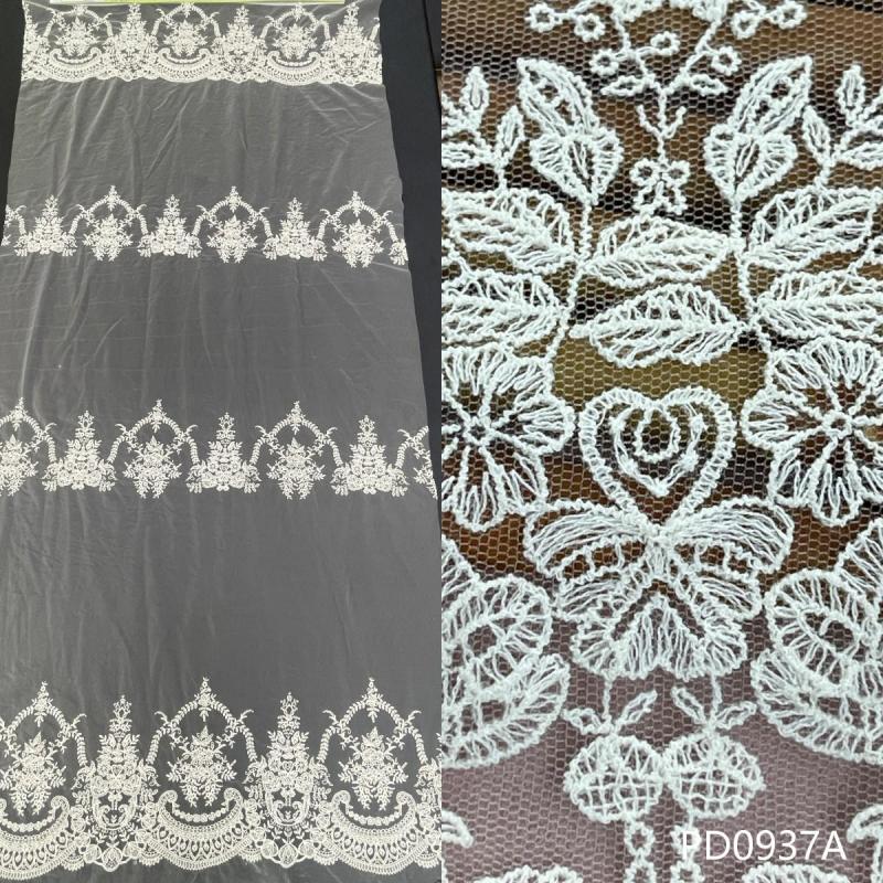 2026 New White Embroidered Lace Decoration Breathable Fabric for Fashion Clothing